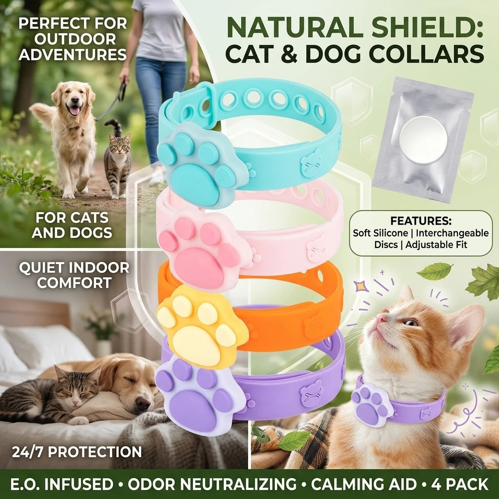 Adjustable Waterproof Pet Collar with Essential Oil Pad | Cat & Dog Pet Collar QXL