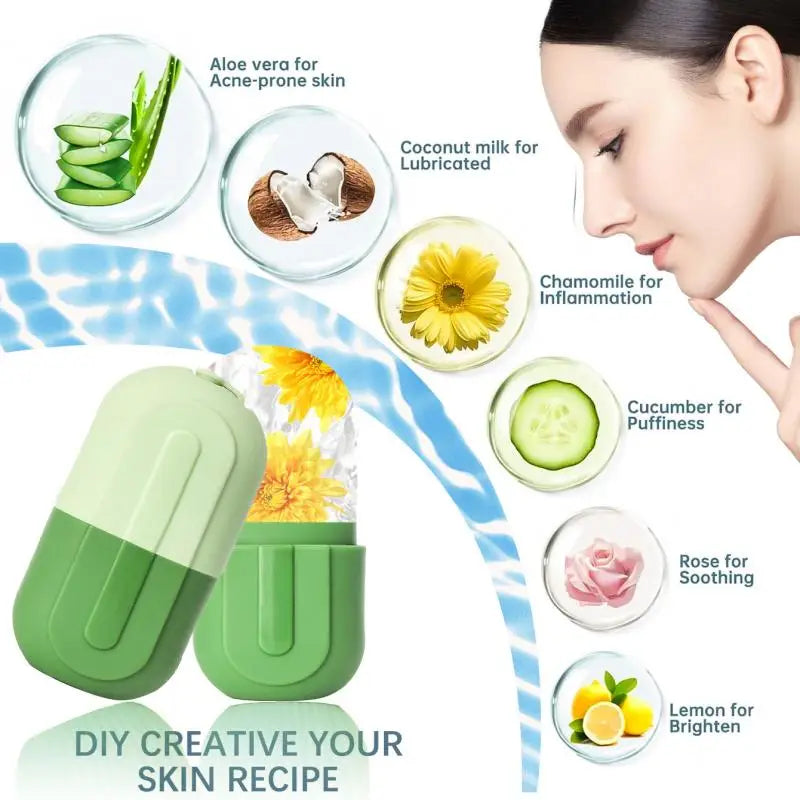 Silicone Ice Roller for Face & Eyes | Cooling Skin Tool Facial Ice Roller QXL