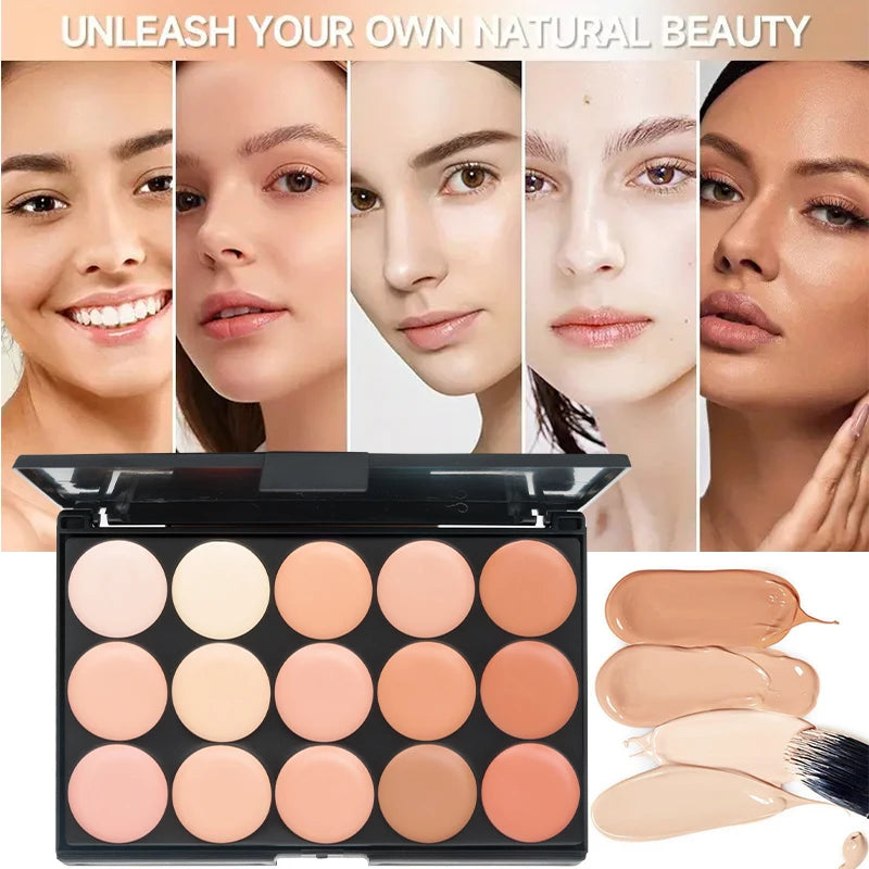 15-Color Concealer Cream Palette | Full Coverage Makeup Concealer Palette QXL