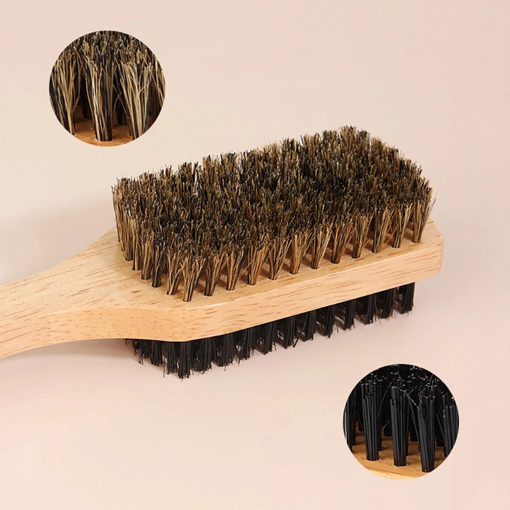 Men's Boar Bristle Hair & Beard Brush | Wood Handle S/M/L Beard & Hair Brush QXL