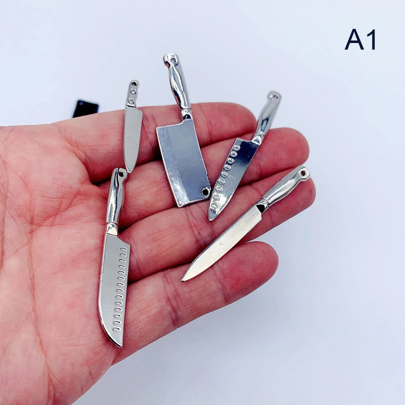 1:12 Dollhouse Mini Knives Set | Miniature Kitchen Utensils Dollhouse Miniature Set QXL A1