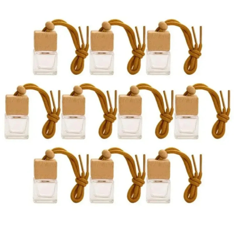 10-Pack Frosted 8ml Mini Perfume Bottles with Wood Lid Perfume Bottle Set QXL