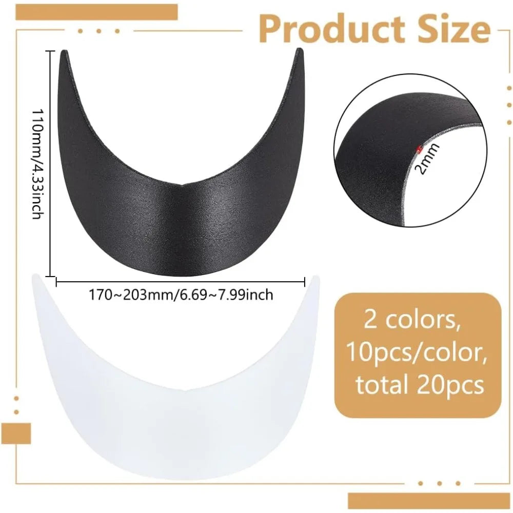 Baseball Cap Visor Inserts 20-Pack | Black & White Hat Shapers Hat Brim Shaper QXL