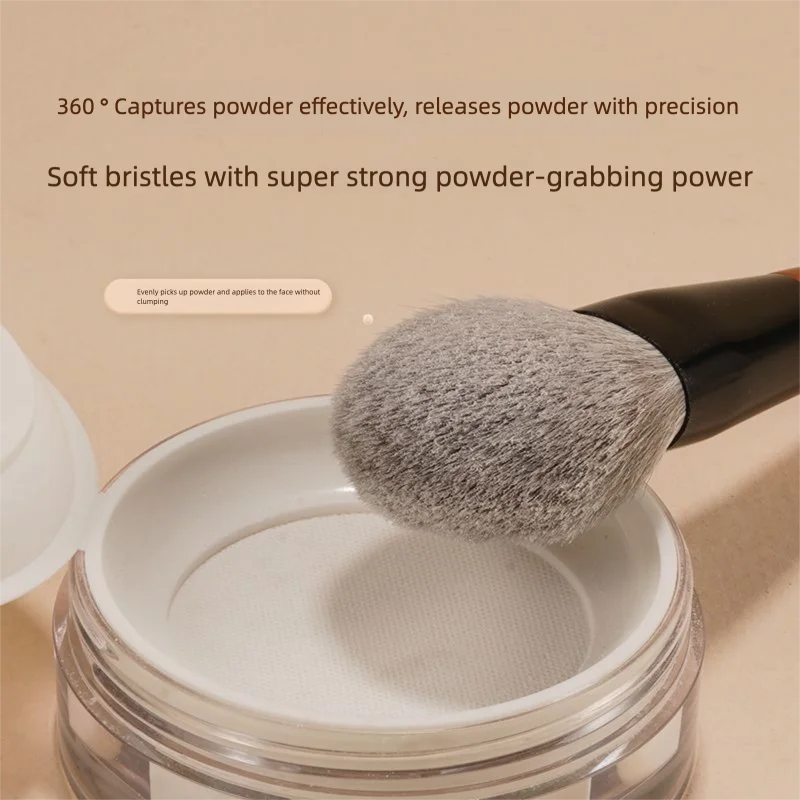 Large Flat Round Loose Powder Setting Brush – Soft Bristles Loose Powder Brush QXL