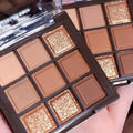 9-Color Chocolate Eyeshadow Palette | Earth Tones Matte & Glitter Eyeshadow Palette QXL 9 Color Eyeshadow