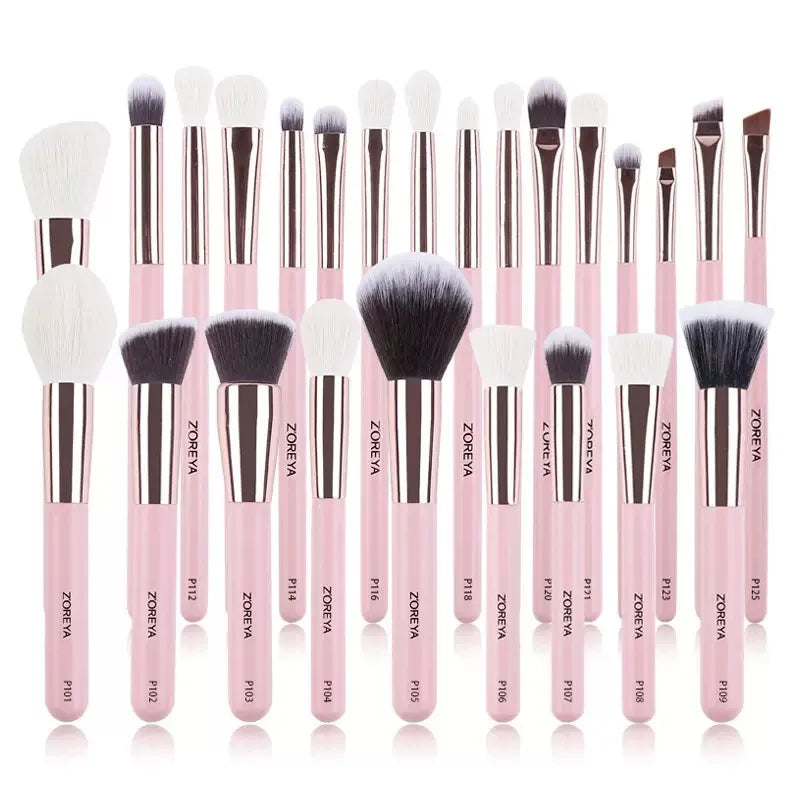 ZOREYA 25-Piece Makeup Brush Set | Foundation & Eyeshadow Makeup Brush Set QXL 25 brushes Gold