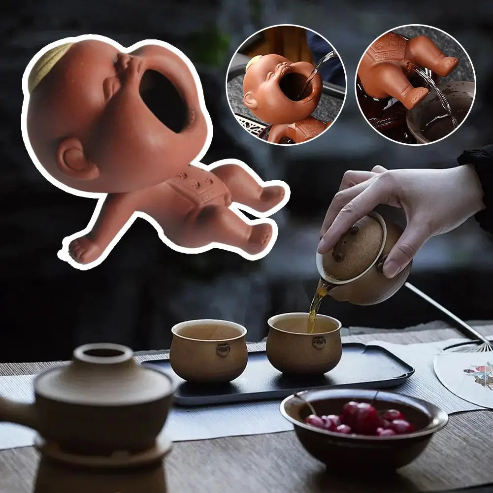 Purple Clay Peeing Boy Tea Pet | Zisha Figurine Ornament Tea Pet Figurine QXL