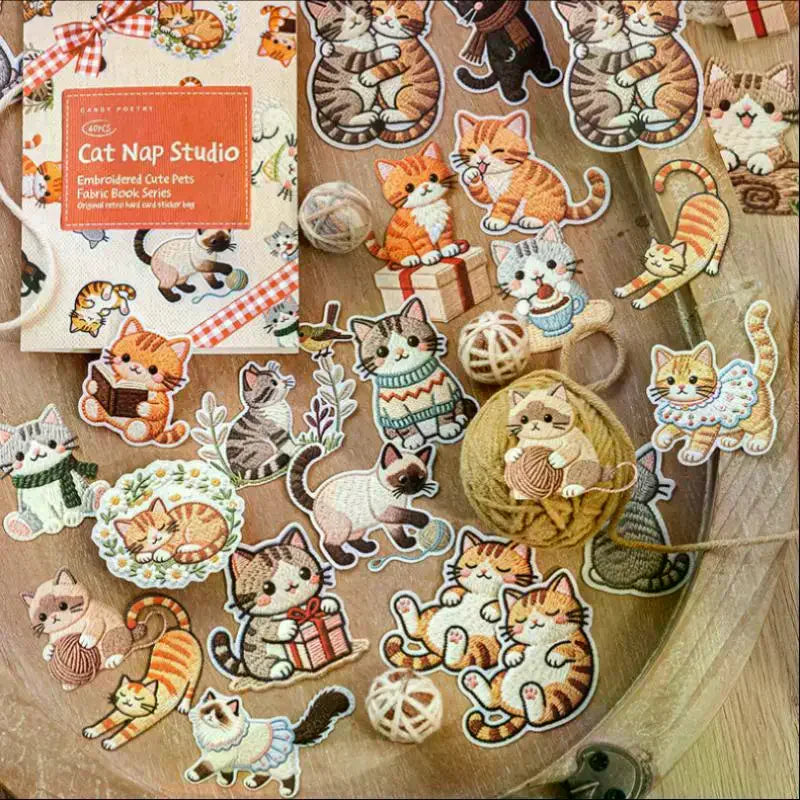 40-Pack Embroidered Animal Stickers for Scrapbooking & DIY Decorative Craft Stickers QXL