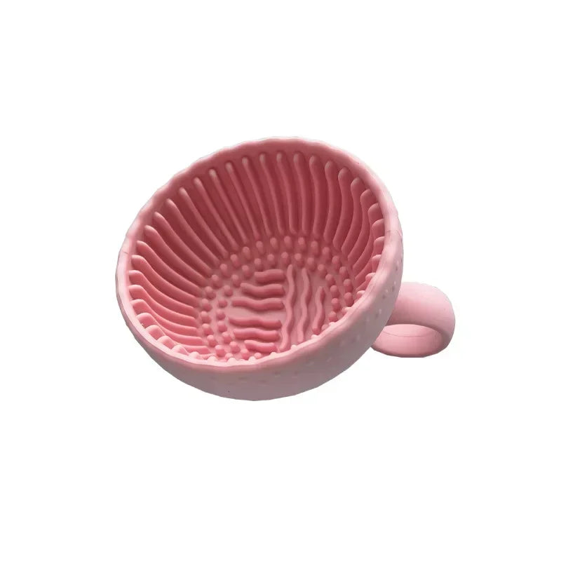 Silicone Makeup Brush Cleaning Mat & Folding Scrubber Bowl Brush Cleaning Mat QXL