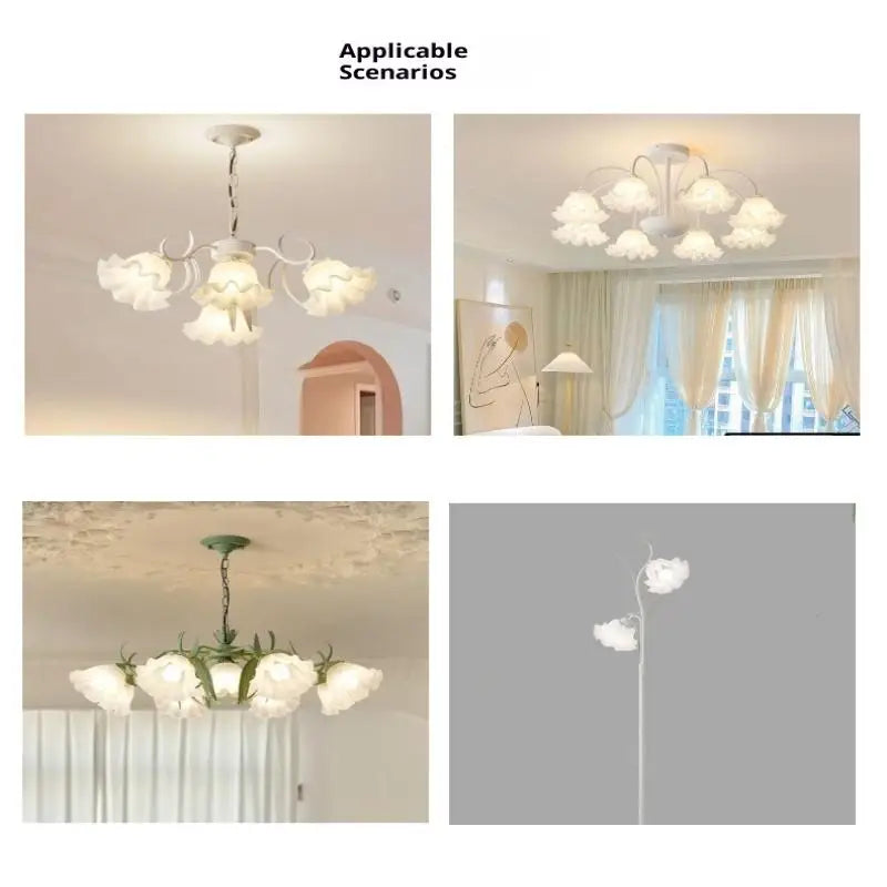 E27 Bell Orchid Plastic Lampshade | DIY Chandelier Shade Replacement Lampshade QXL