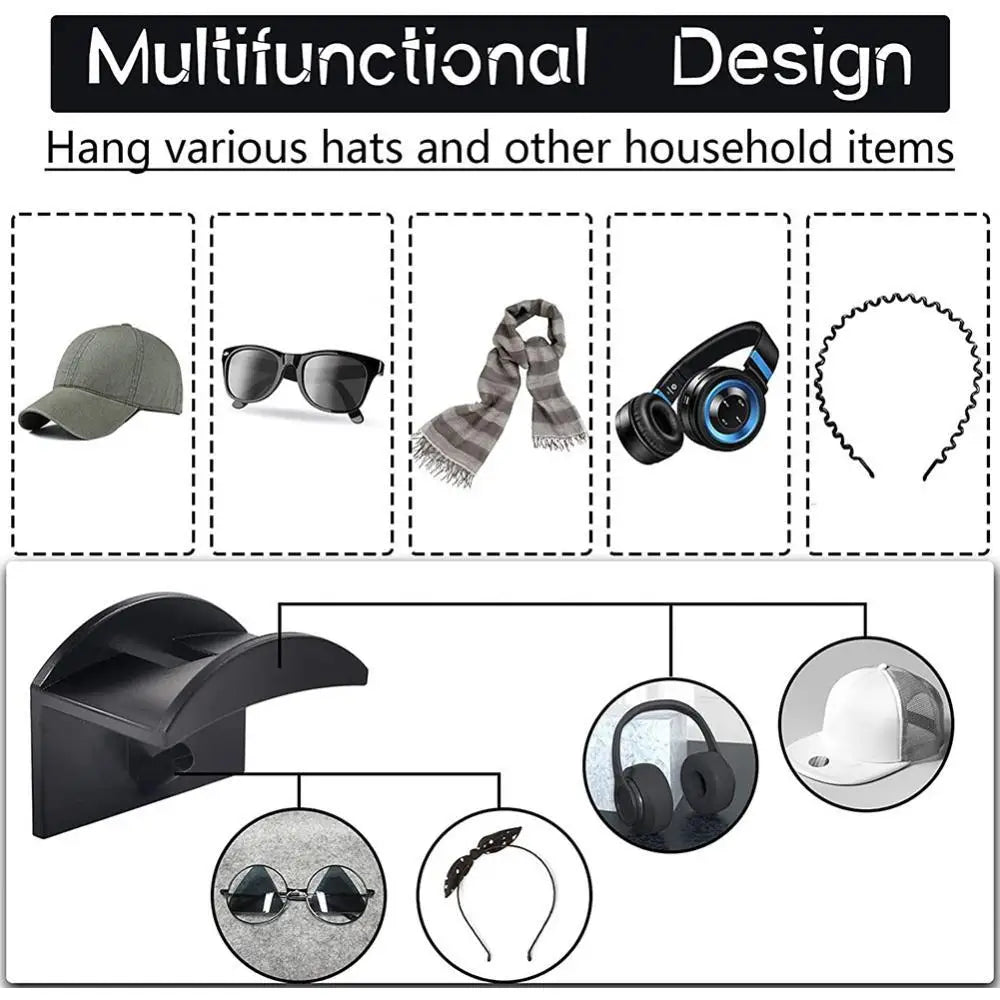 Adhesive Hat Hooks | No-Drill Cap & Accessory Organizer Adhesive Wall Hook QXL