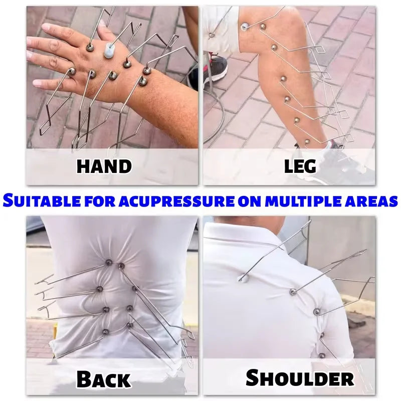 2-Pack Stainless Steel Acupressure Massage Clips | Body Massager Acupressure Massage Clip QXL
