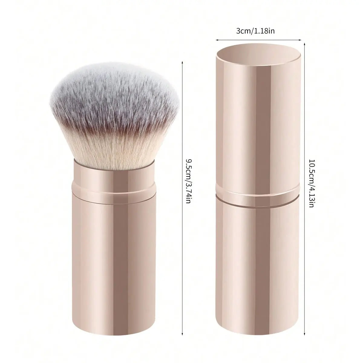 Retractable Round Makeup Brush – Blush, Powder & Foundation Retractable Makeup Brush QXL