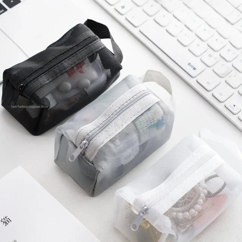 Mini Mesh Zipper Pouch | Breathable Nylon Cosmetic Bag Mesh Cosmetic Pouch QXL
