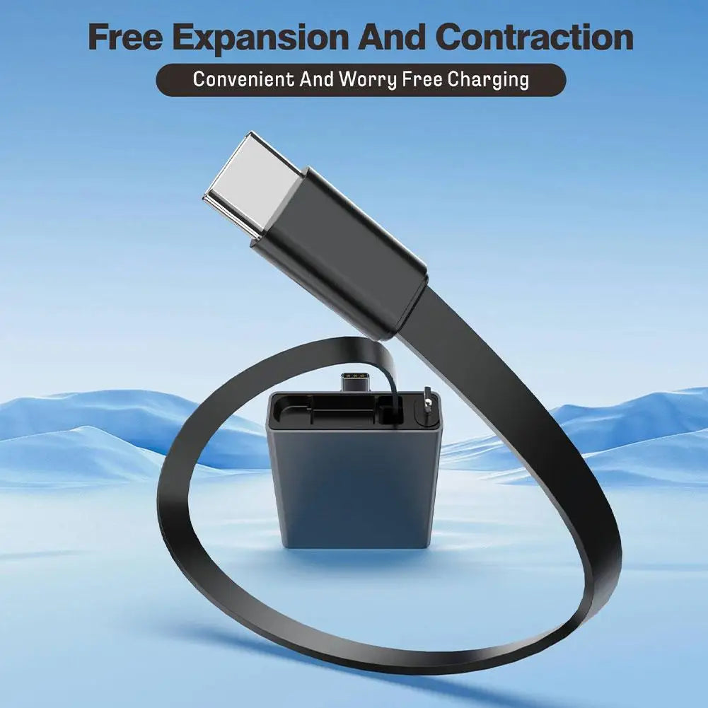 4-in-1 Retractable USB Cable 66W Fast Charging – Type-C & More USB Charging Cable QXL