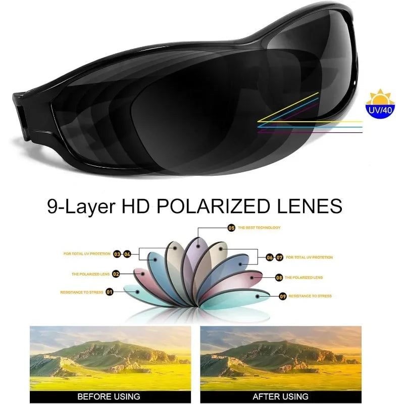 Unisex Polarized Sunglasses UV400 | Retro Lightweight Shades Polarized Sunglasses QXL
