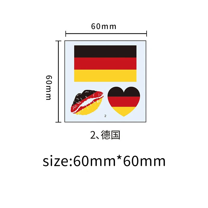 National Flag Body Temporary Tattoos | Football Fan Stickers Temporary Tattoo Stickers QXL
