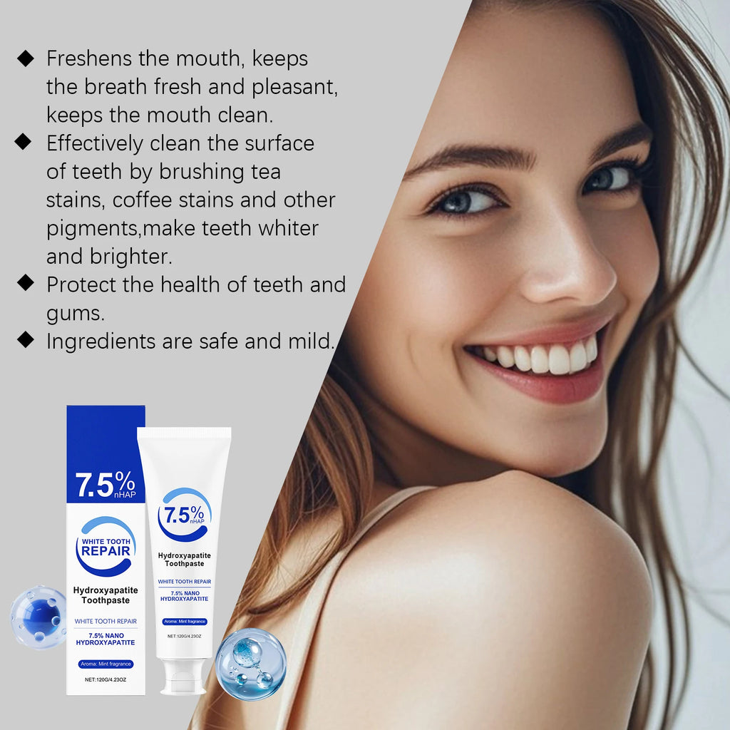 Hydroxyapatite Whitening Toothpaste | Mint Fresh 120g Whitening Toothpaste QXL
