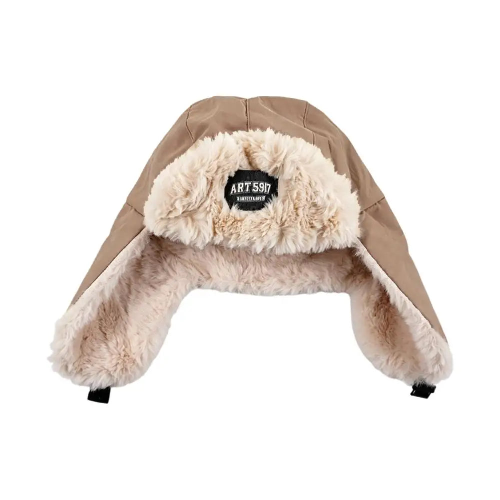 Plush Trapper Hat with Ear Flaps | Winter Ski Pilot Cap Winter Trapper Hat QXL Brown