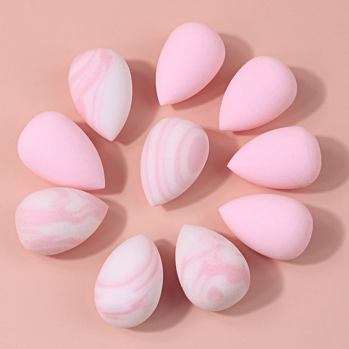 10-Pack Mini Pink Teardrop Makeup Sponges – Concealer Blender Makeup Sponge Set QXL