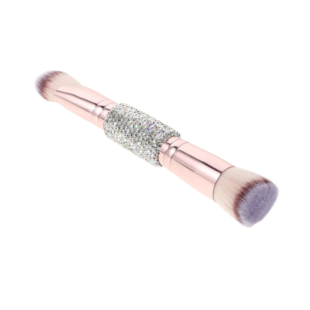 Rhinestone Dual-Ended Makeup Brush | Foundation Blush Contour Dual-Ended Makeup Brush QXL