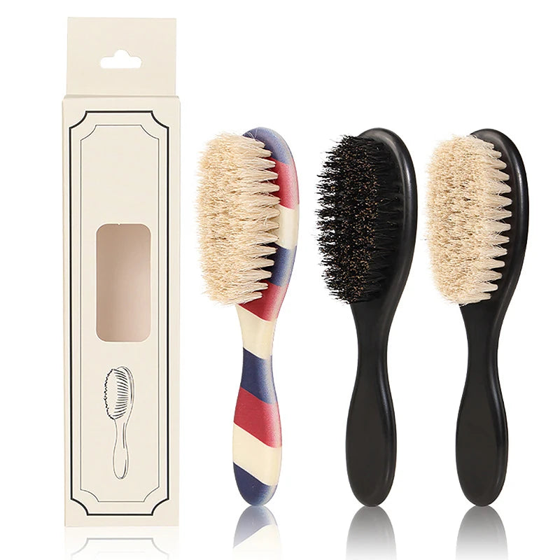 Wild Boar Bristle Beard Brush | Men's Grooming & Barber Tool Beard Styling Brush QXL
