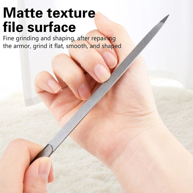 Stainless Steel Double-Sided Nail File | Sapphire Manicure Tool Nail File QXL