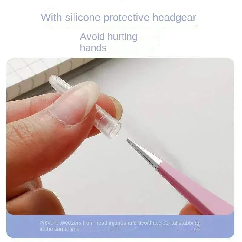 Stainless Steel Tweezers for Nail Art, Rhinestones & Lashes Nail Art Tweezers QXL