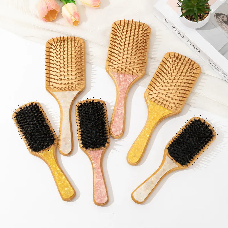 Bamboo Air Cushion Massage Comb – Smooth Detangling Hair Air Cushion Hair Comb QXL
