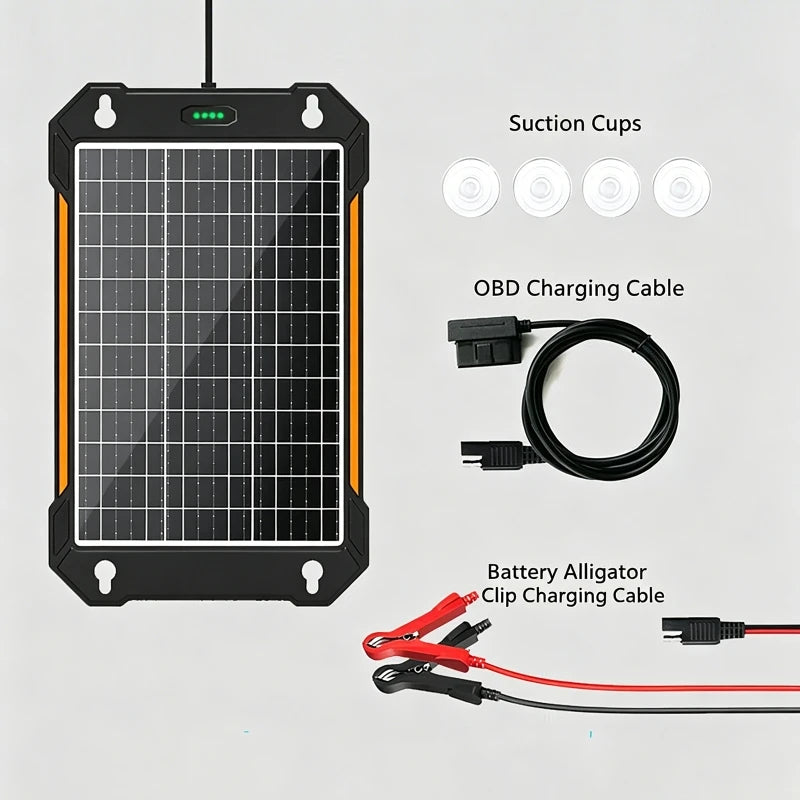 12W Monocrystalline Solar Panel Car Battery Charger MPPT Solar Battery Charger QXL Solar Panel