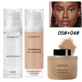VERONNI 3-Piece Beginner Makeup Kit | Foundation, Primer & Powder Face Makeup Set QXL 3 Pcs D