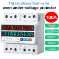 3-Phase Voltage Protector 63A/100A DIN Rail | LCD Relay Voltage Protection Relay QXL 100A-Split screen