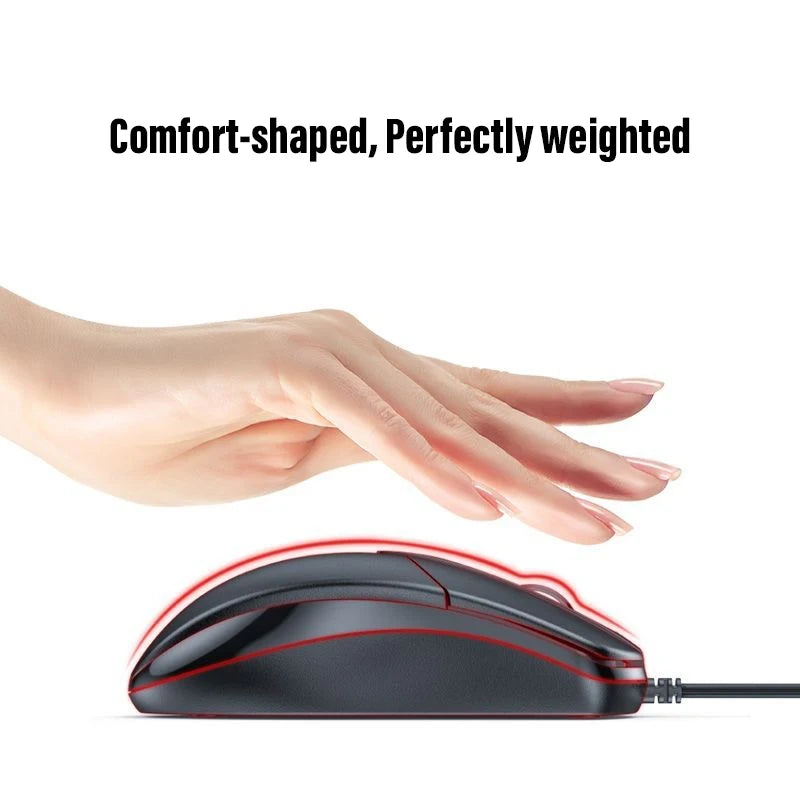 YITHOR USB Wired Optical Mouse 1200 DPI + Keyboard Brush Wired Optical Mouse QXL