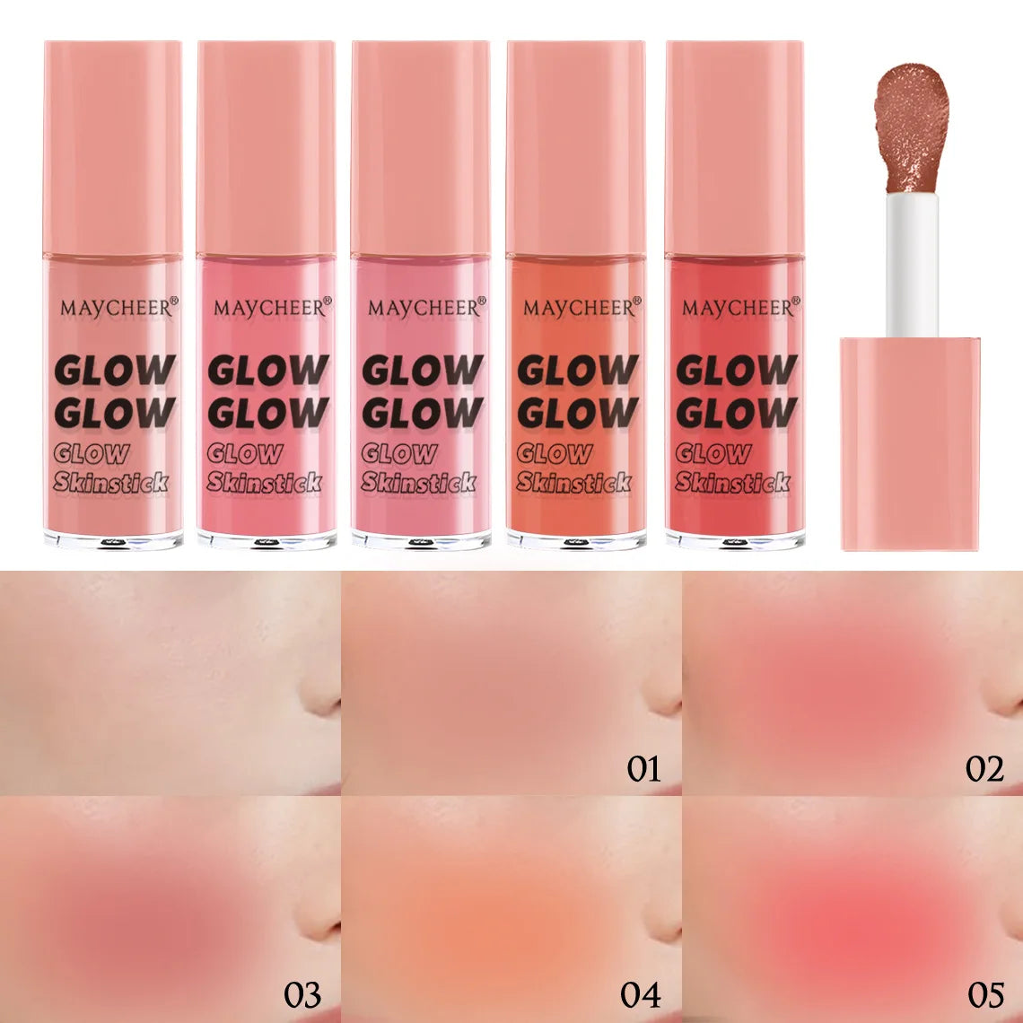 Long-Lasting Liquid Blush – Shimmer Glow Face Contour Liquid Blush QXL