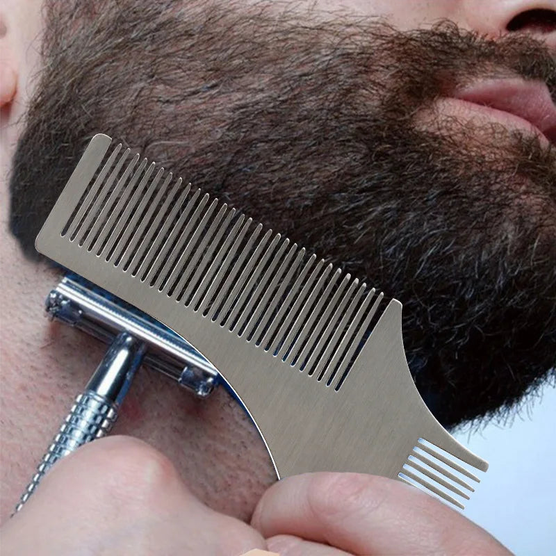 Beard Styling Stencil Comb | Mustache Trimming Template Tool Beard Styling Stencil QXL