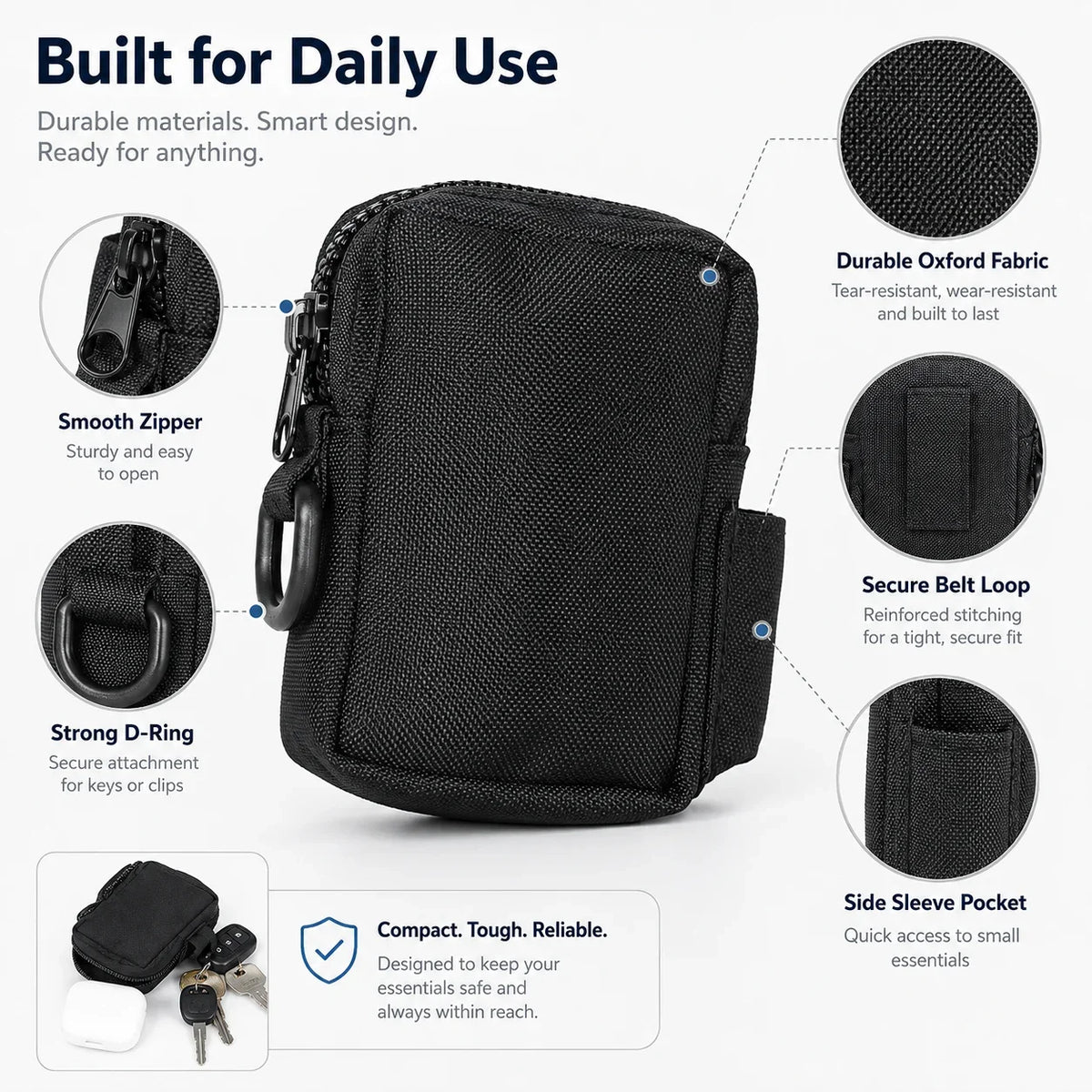 Tactical Mini Waist Pouch – EDC Belt Bag for Hiking Tactical Belt Bag QXL
