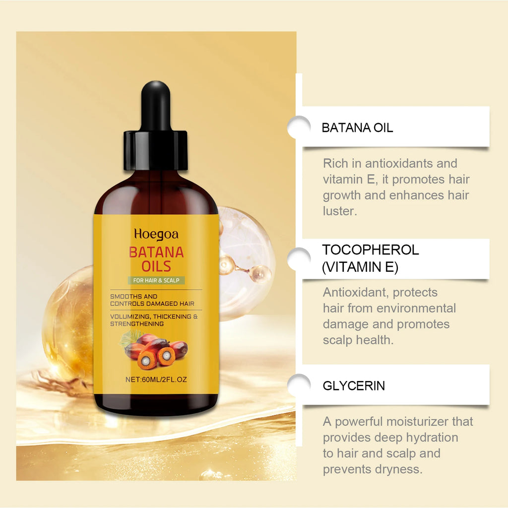 HOEGOA Batana Hair Growth Essence Oil | Nourishing 60ml Hair Growth Oil QXL