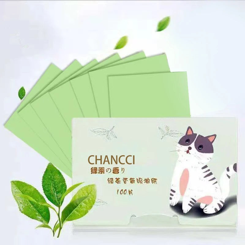 600-Pack Green Tea Oil Blotting Papers | Face Mattifying Sheets Oil Blotting Papers QXL 600PCS Green Tea