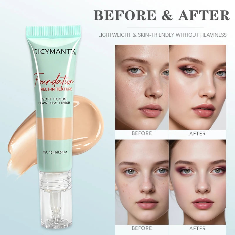 GICYMANTY Soft Focus Liquid Foundation | 12 Shades, Matte Liquid Foundation QXL