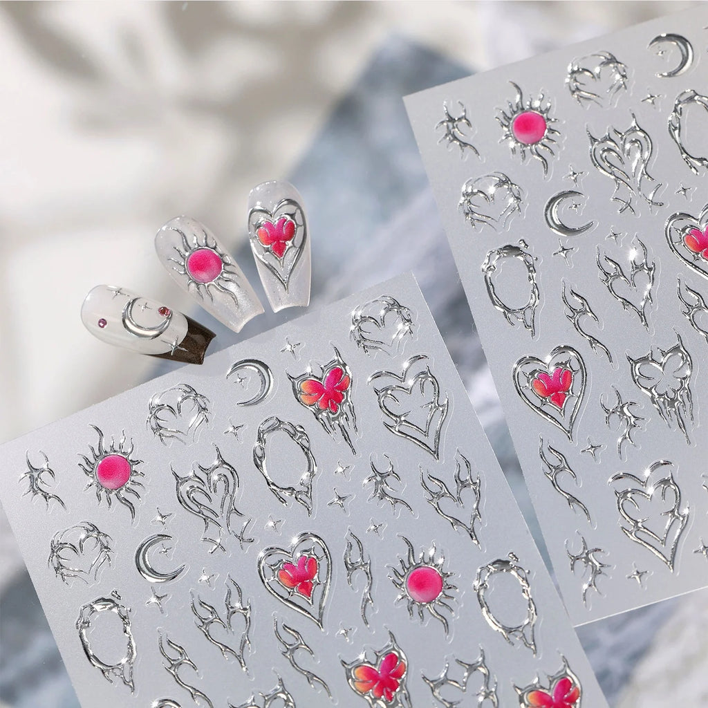 Gothic Y2K 5D Nail Art Stickers | Self-Adhesive Decals Nail Art Stickers QXL