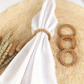 Bohemian Bamboo Rattan Napkin Rings | Rustic Woven Table Decor Napkin Rings QXL 4pcs