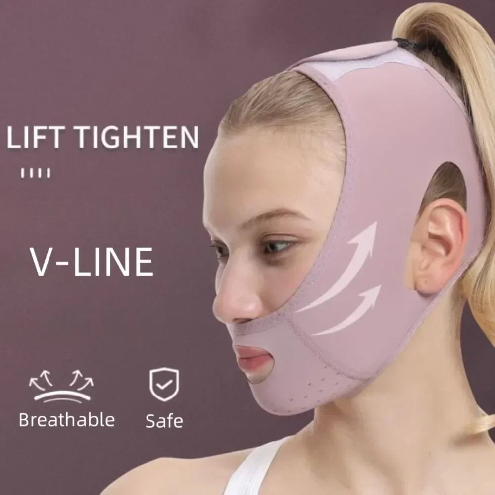 V-Line Face Slimming Bandage | Chin Lift & Contour Belt Face Slimming Bandage QXL Purple no graphene