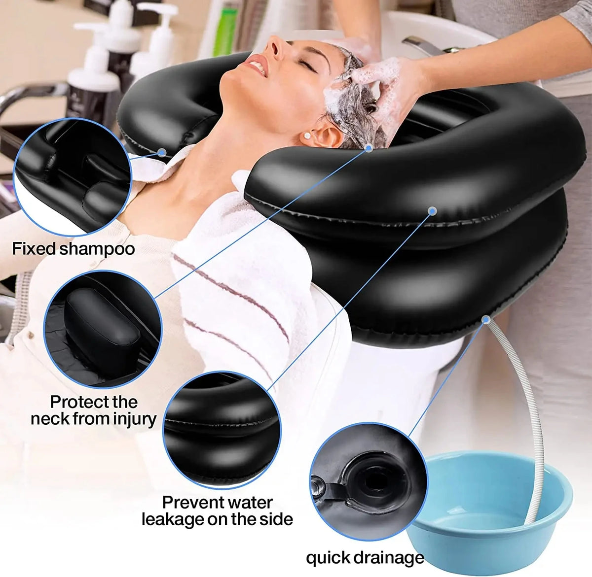 Inflatable Portable Shampoo Basin | Foldable Hair Washing Bowl Inflatable Shampoo Basin QXL