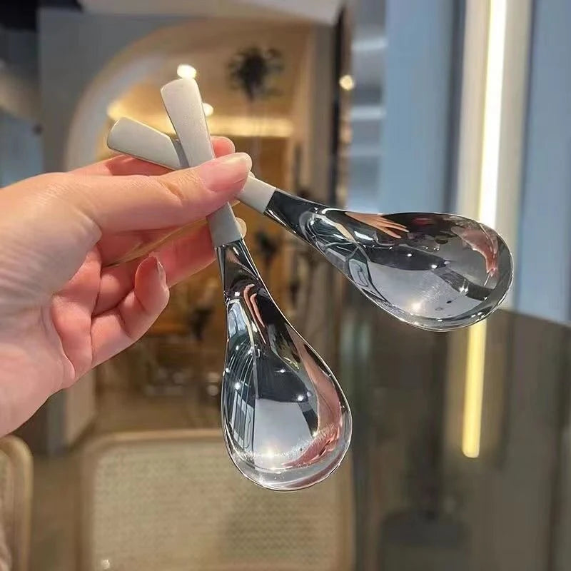 Mirror Polished Stainless Steel Soup & Coffee Spoon | Gold Silver Flatware Spoon QXL