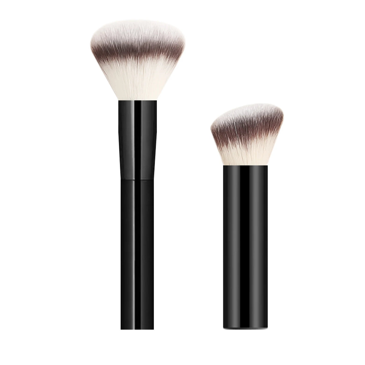 Ronshadow 2-Pc Powder & Contour Makeup Brush Set Makeup Brush Set QXL Black
