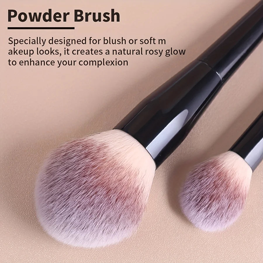 2-Piece Makeup Brush Set | Foundation, Blush & Powder Makeup Brush Set QXL