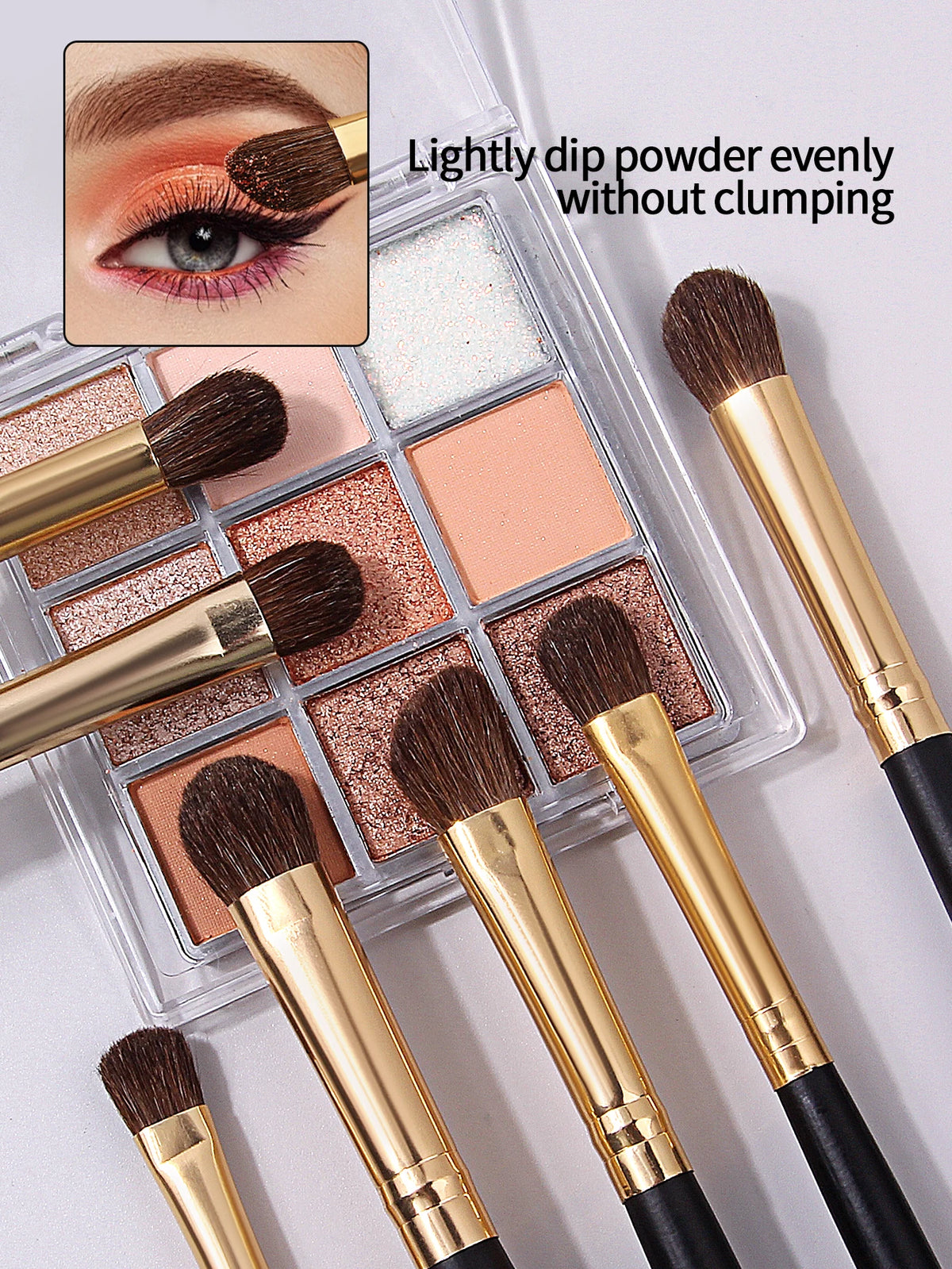 14-Piece Wooden Handle Eye Makeup Brush Set – Horse Hair Eye Makeup Brush Set QXL