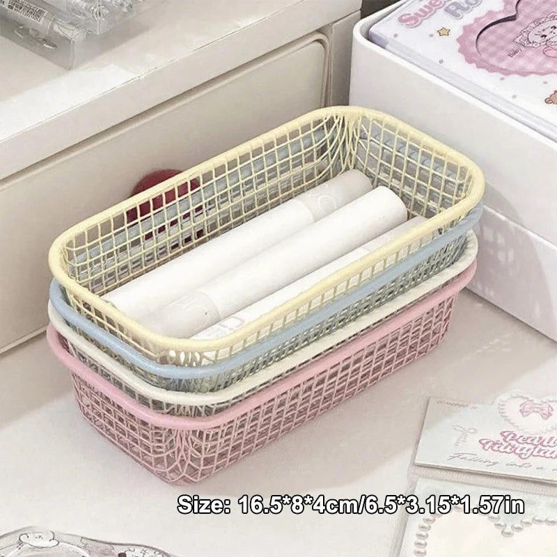 Metal Wire Desktop Storage Basket | Desk Organizer Holder Desktop Organizer Basket QXL