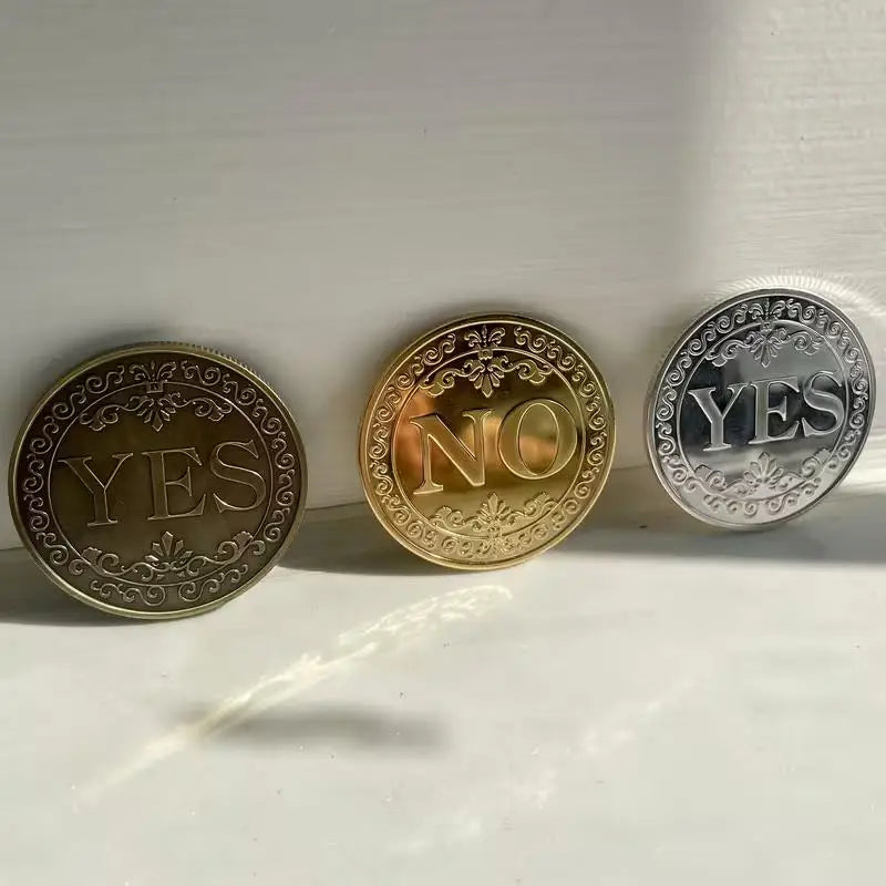 YES/NO Floral Replica Coin | Collectible Souvenir Silver & Gold Collectible Replica Coin QXL