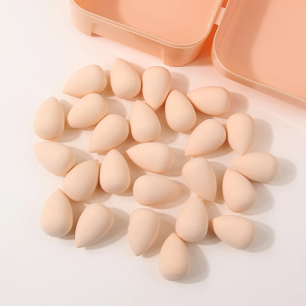 25-Pack Mini Makeup Blending Sponges with Storage Box Makeup Blending Sponges QXL
